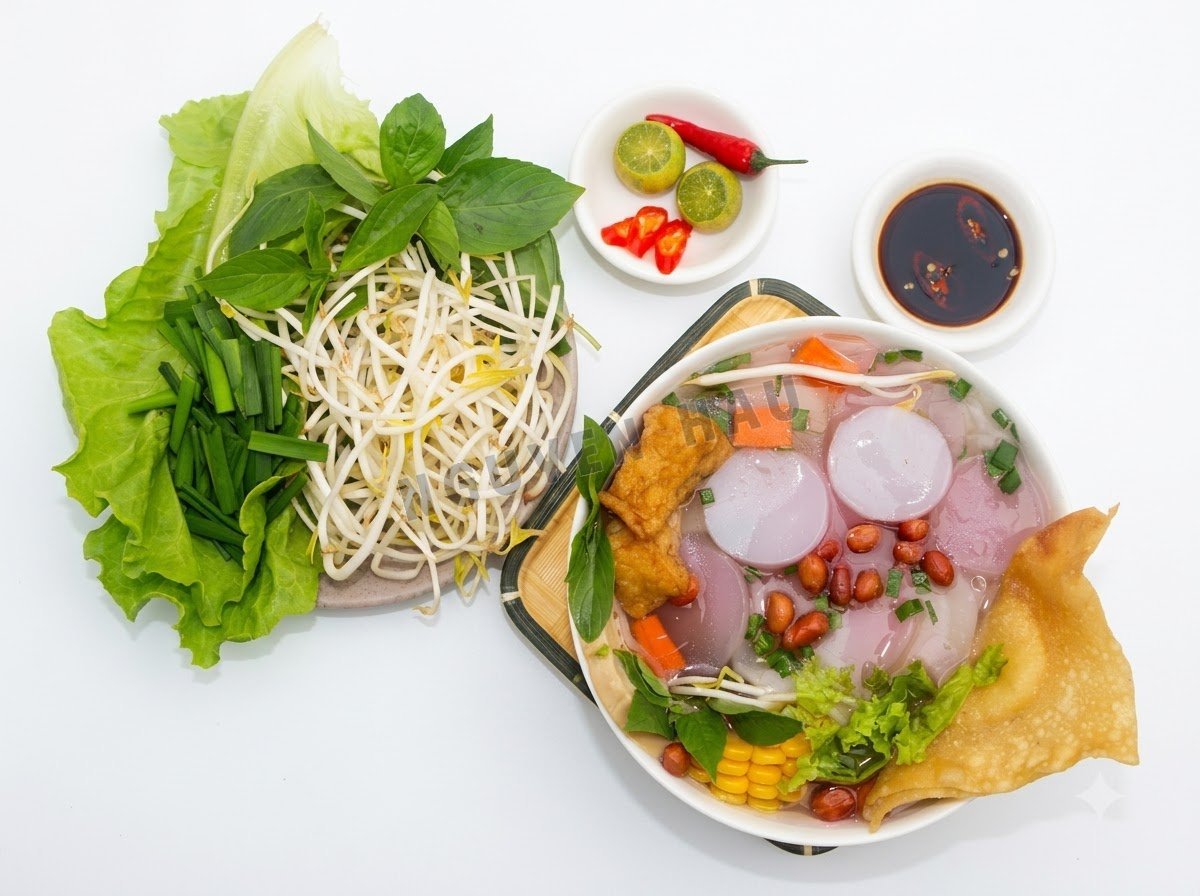 Soup bánh phồng Chay